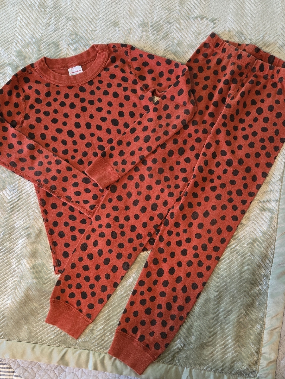 Hanna Andersson Rust Red Dot Pajama Set - Long Sleeve Top & Pants